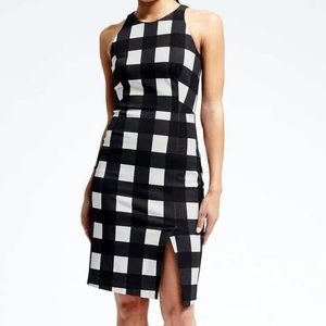 NWT Banana Republic Gingham Bi-stretch Sheath Dress size 4